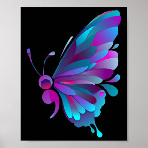Póster Ment de tatuaje de semicolón vintage de mariposa d