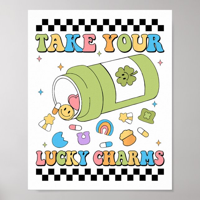 Póster Mental Awareness Take Your Lucky Charm Pills Healt (Frente)