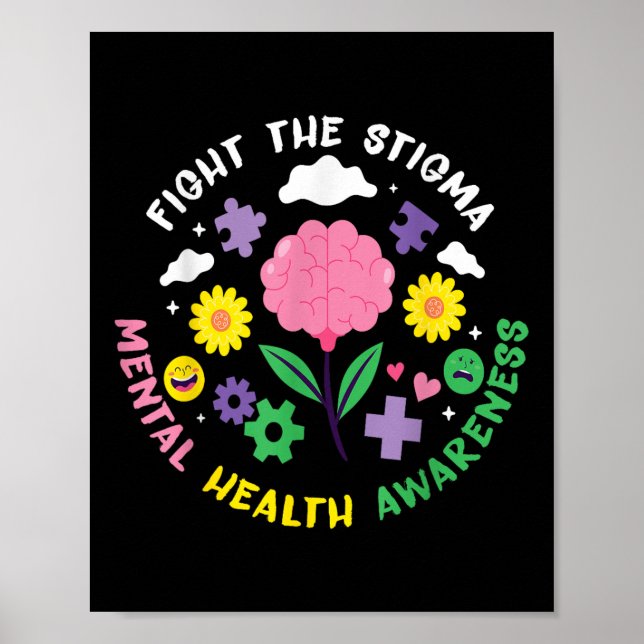 Póster Mental Health Awareness Depression Suicide Prevent (Frente)