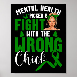 Póster Mental Health Awareness Fight Error Chick Mental H