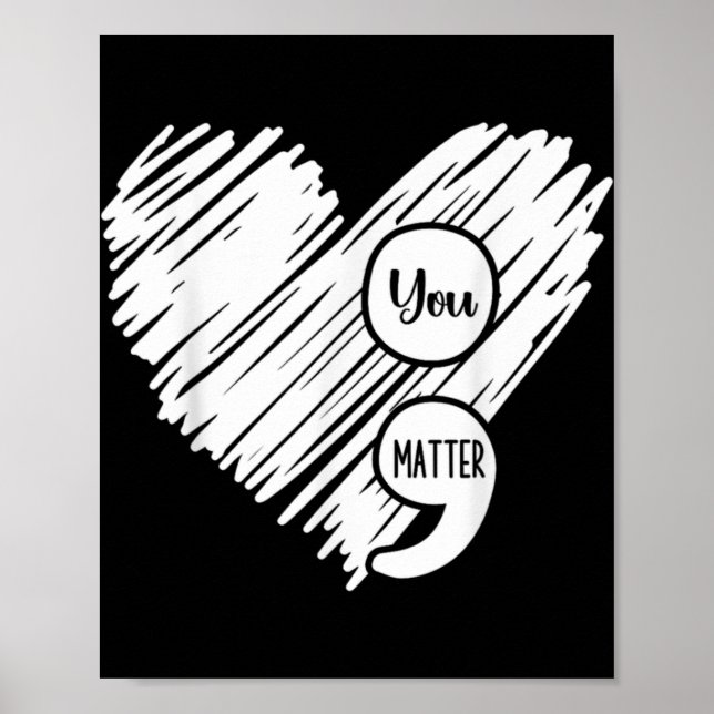 Póster Mental Health Awareness Week Semicolon Suicide Pre (Frente)