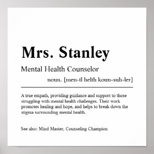 Póster Mental Health Counselor Personalized Gift
