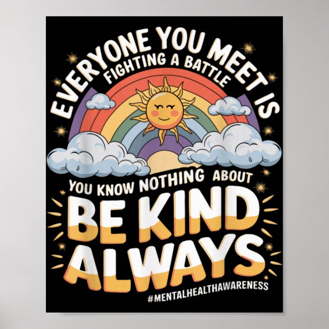 Póster Mental Health Illness Awareness Month Depressed Pe (Frente)