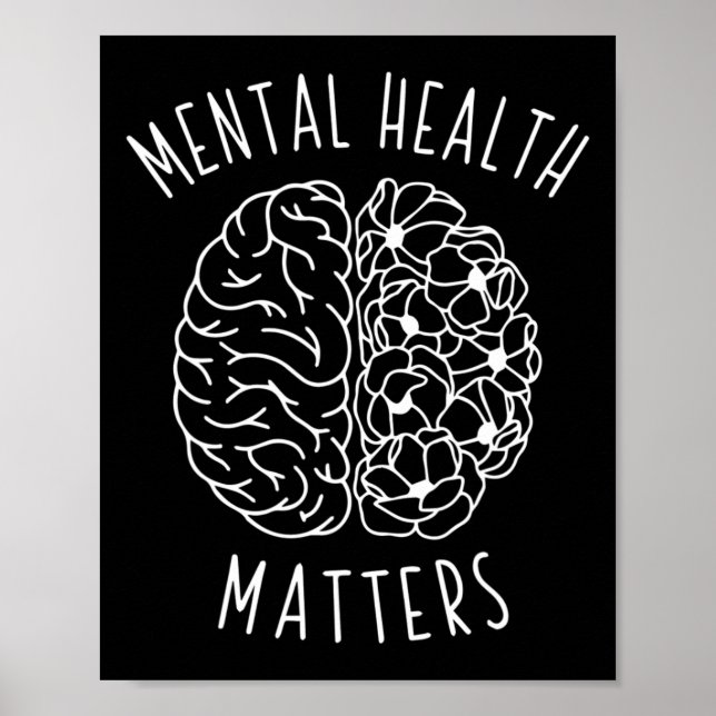 Póster Mental Health Matter Human Brain Graphic Mind Awar (Frente)