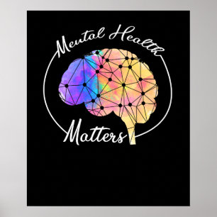 Póster Mental Health Matters Funny Brain Multi-Color