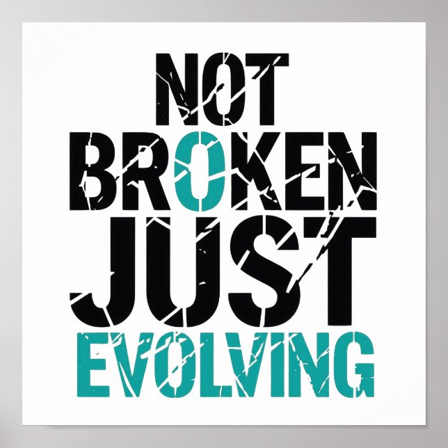 Póster Mental Health Recovery Not Broken Quote (Frente)