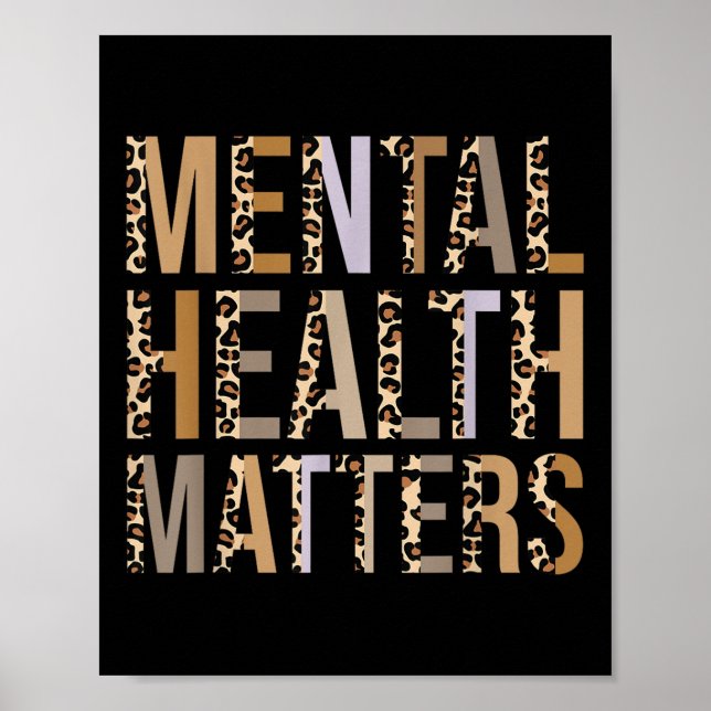 Póster Mental Health S Leopard Print Mental Awareness Mon (Frente)