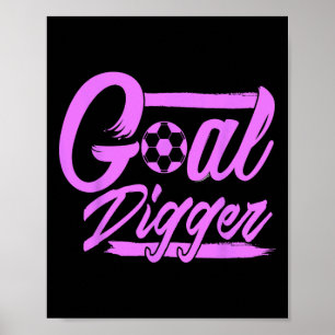 Póster Mentalidad de Gol Digger Hustle Fútbol Estrategia 