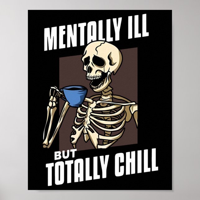 Póster Mentalmente Enfermo Pero Totalmente Chill Hallowee (Frente)