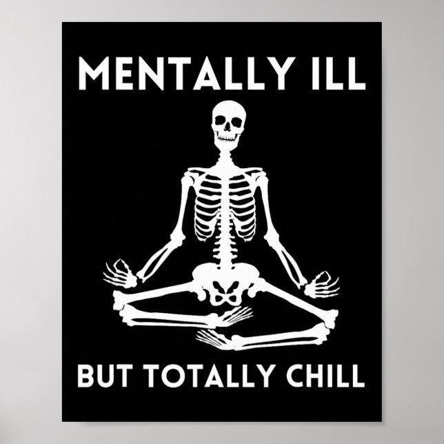 Póster Mentalmente Enfermo Pero Totalmente Chill Hallowee (Frente)