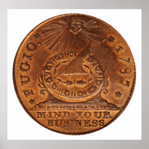 Póster Mente del centavo de Fugio su penique del cobre