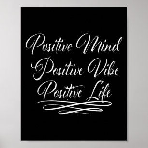 Póster Mente Positiva Vibra Positivo Motivación de Vida C
