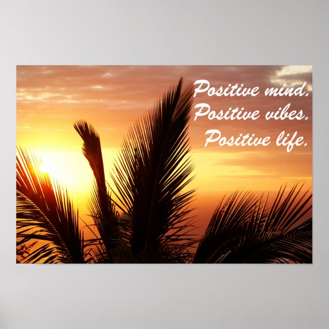 Póster Mente positiva, vibraciones positivas, vida positi (Frente)