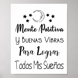 Póster Mente positiva y buenas vibras