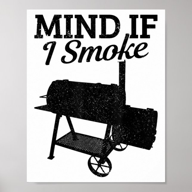 Póster Mente Si Fumo Bbq Grillmaster Fumar Carne Graciosa (Frente)