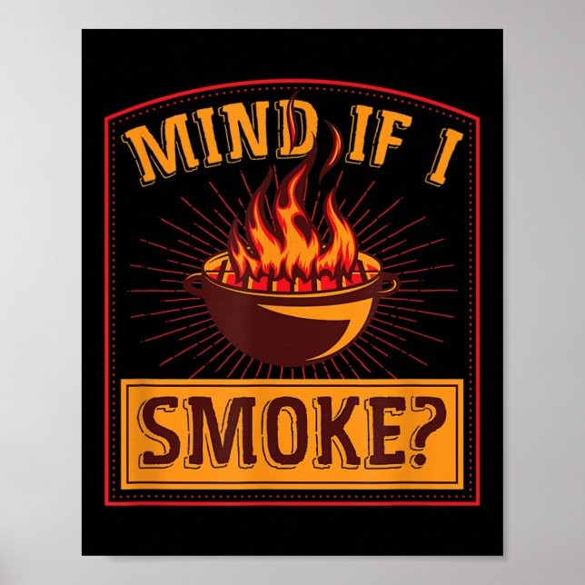 Póster Mente Si Fumo Grill Flame Maestro Gracioso Retro G (Frente)