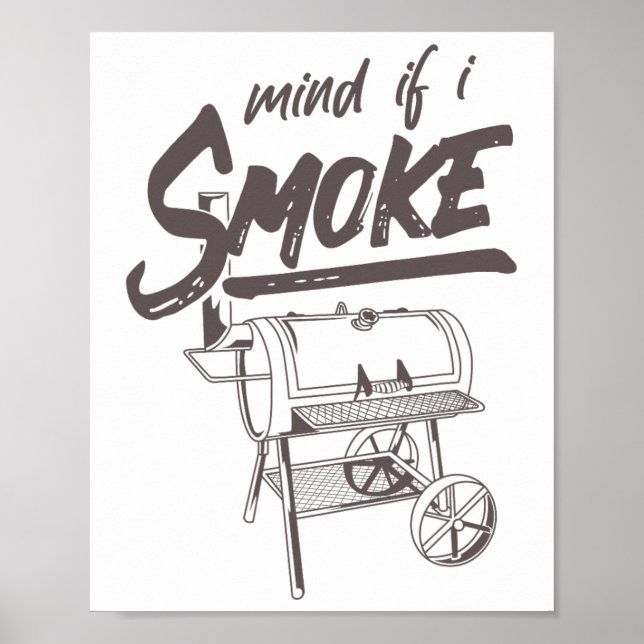 Póster Mente Si Fumo La Funny Bbq Fumador Byrbecue Grilli (Frente)