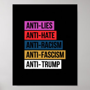 Póster Mentiras Anti Odio Racismo Fascismo Resistir Prote