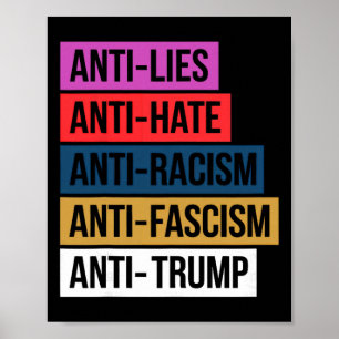 Póster Mentiras Anti Odio Racismo Fascismo Resistir Prote