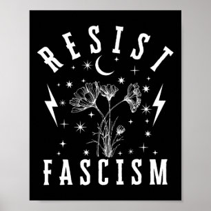 Póster Mentiras de odio floral contra Trump y el fascismo