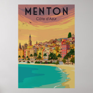 Póster Menton, Cote d'Azur