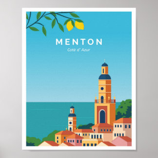 Póster Menton Francia Cote dAzur