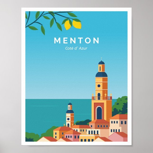 Póster Menton Francia Cote dAzur (Frente)