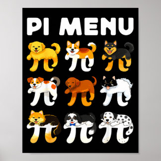 Póster Menú 3.14 profesor de matemáticas feliz día de pas