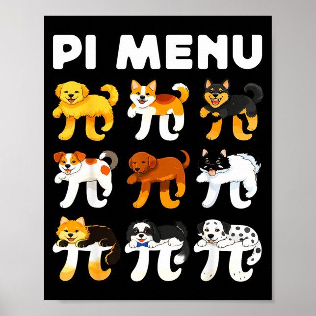 Póster Menú 3.14 profesor de matemáticas feliz día de pas (Frente)