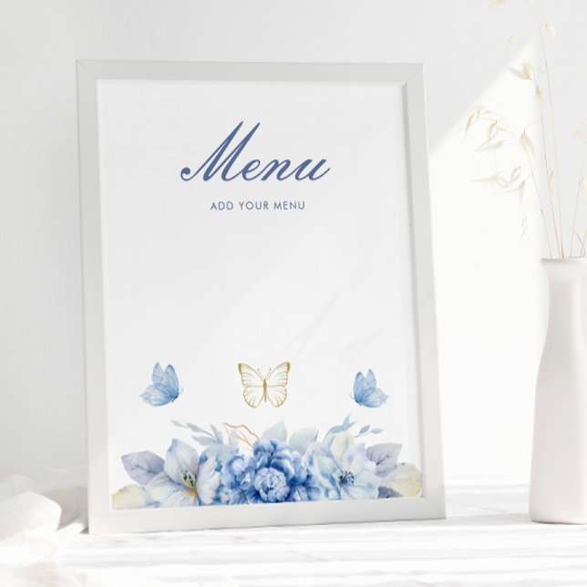 Póster Menú Baby Shower Blue Little Butfly Boy (Subido por el creador)