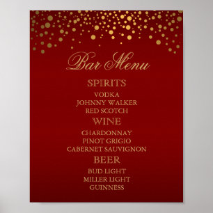 Póster Menú Bar - Marrón de oro de confetti