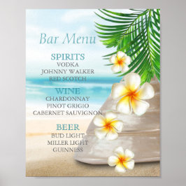 Póster Menú Bar para un Boda en la playa