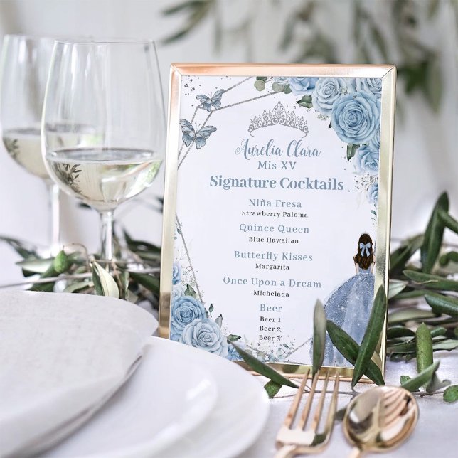 Póster Menú Bebida Quinceañera Floral Floral Baby (Subido por el creador)