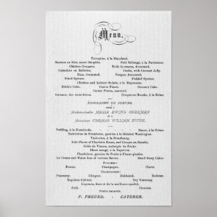 Póster MENÚ boda en francés 1874