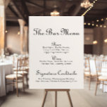 Póster Menú Boda Minimalista de caligrafía<br><div class="desc">Este poster de menú de boda minimalista caligrafiado es perfecto para un boda rústico. El diseño presenta un elegante tipo de letra caligráfica para embellecer tu evento.</div>