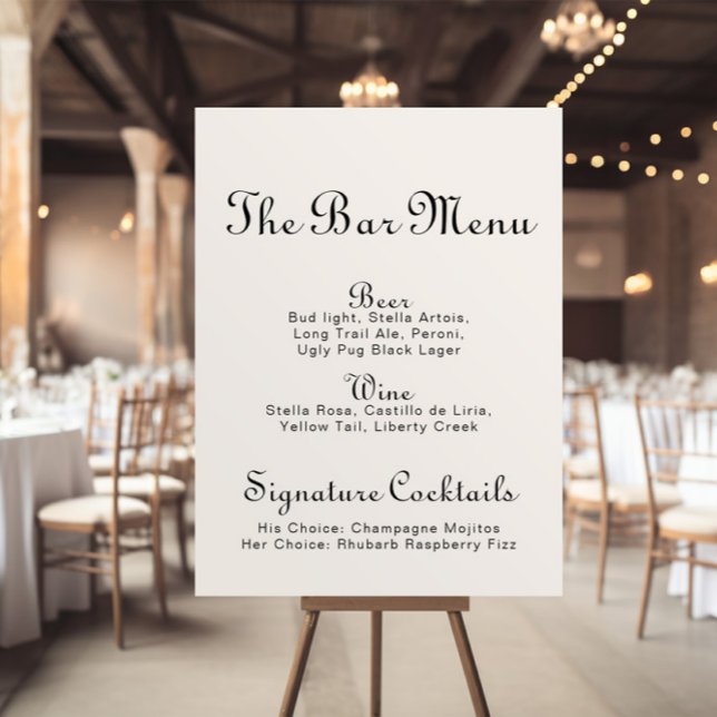 Póster Menú Boda Minimalista de caligrafía (Subido por el creador)