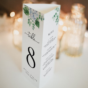 Póster Menú Boda Tri-Fold Hydrangea Azul