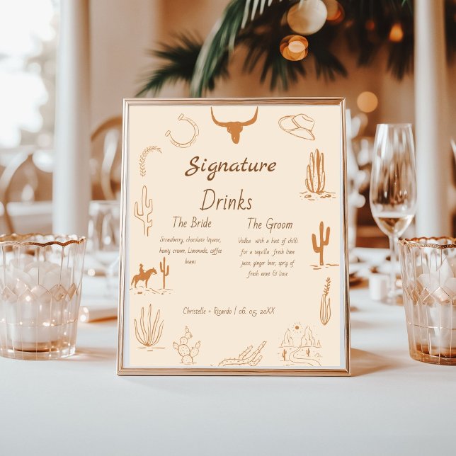 Póster Menú Boho Western boda bar, boda de bebidas Poste (Subido por el creador)