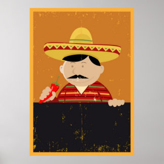 Póster Menú Cocinero Mexicano