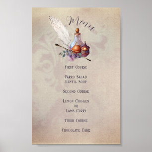 Póster Menú de Baby Shower del Búho Mágico