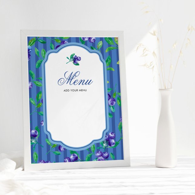 Póster Menú de Baby Shower dulce Blueberries (Subido por el creador)