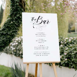 Póster Menú de Bar de Boda Clásico con Caligrafía Elegant