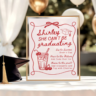 Póster Menú de barra de bebidas Shirley que no puede grad