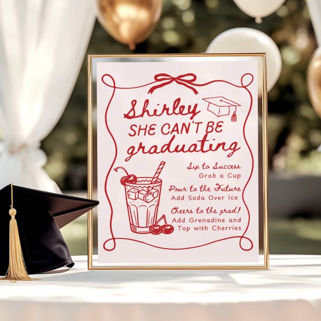 Póster Menú de barra de bebidas Shirley que no puede grad (Subido por el creador)