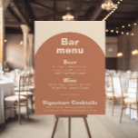 Póster Menú de barra de boda formal minimalista de terrac<br><div class="desc">Este cartel de menú de barra de boda formal minimalista de terracota es perfecto para una boda rústica. El diseño cuenta con una hermosa tipografía para embellecer su evento.</div>