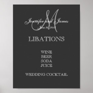 Póster Menú de barra de bodas