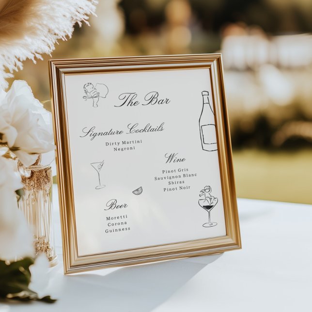 Póster Menú de barra de Bodas caprichosos ilustrados (Subido por el creador)