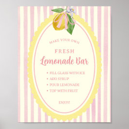 Póster Menú de barra de limonada recién hecha