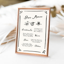 Póster Menú de barra de tracción de mano caprichosa