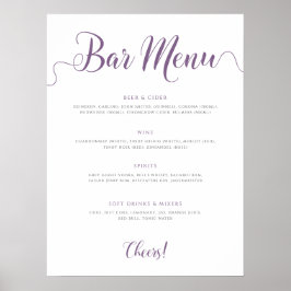 Póster Menú de bebidas Bodas personalizadas en la barra m